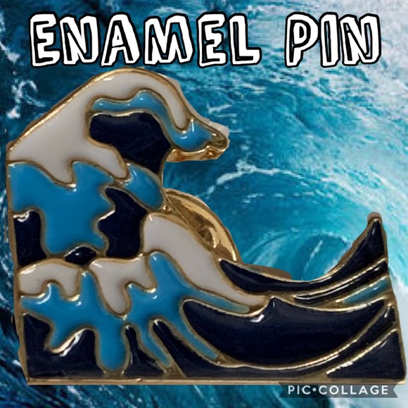 🌊 Ocean Wave Enamel Pin ❤️ NEW ❤️ Show Ocean Love - Picture 2 of 16